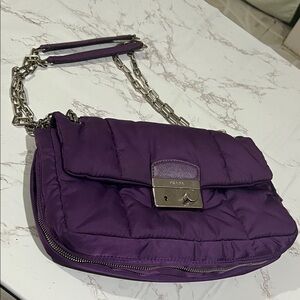 Prada Deep Purple Quilted Shoulder Bag with Chain Strap